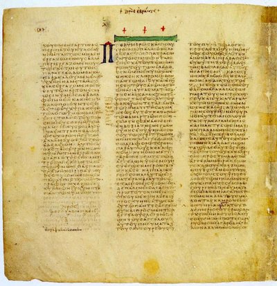 Page from the Codex Sinaiticus by Greek